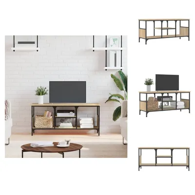 Obrázek produktu pro vidaXL TV skříňka Sonoma dub 100x35x45 cm materiál na bázi dřeva a železa - TV nábytek