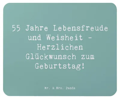 Produktbild von Mr. & Mrs. Panda Mauspad Spruch 55. Geburtstag Freude - Meeresbrise - Geschenk, mausteppich, Happy Birthday, Mouse Pad, Lebenserfahrung, fünfzigster, Alter, Mousepad, pc