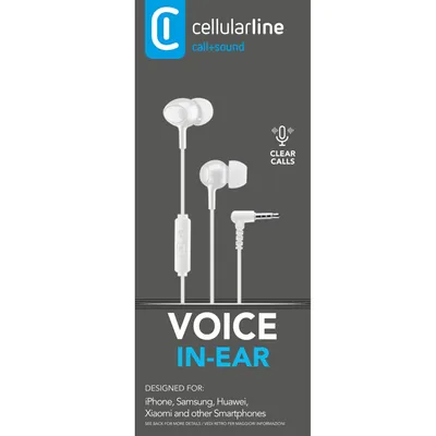 Zdjęcie produktu dla Cellularline 8018080276002, Przewodowa, Połączenia/muzyka, 36 g, Zestaw słuchawkowy, Biały