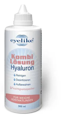 Produktbild von Eyelike Kombilösung Hyaluron 360ml für weiche Kontaktlinsen