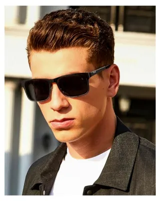 Produktbild von Polarisierte Herren Sonnenbrille mit UV400 Linsen, Federscharnier und Metallgitterdesign an den Bügeln