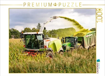 Produktbild von Calvendo Claas Jaguar 950 und John Deere 6250R - Foto-Puzzle, 1000 Teile, 1000 Stück(e), Fahrzeuge
