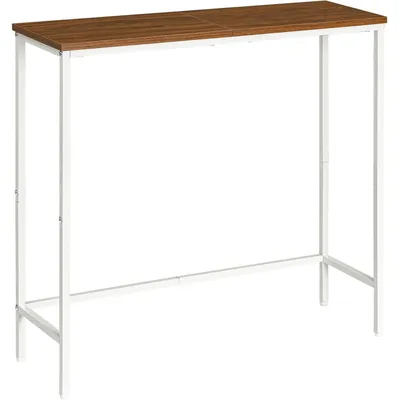 Immagine prodotto di Tavolino consolle stretto, 75 cm, in noce e bianco