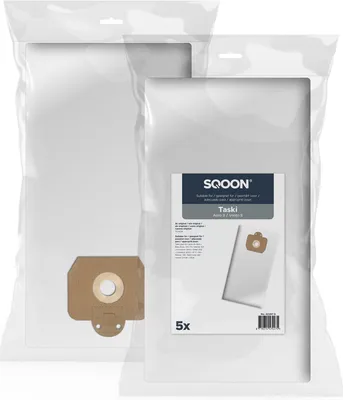 Productafbeelding van SQOON® Stofzuigerzakken  Geschikt voor Taski Aero 8 / Vento 8 Series - Vervangt Model 7524288 - 5 Stuks