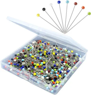 Productafbeelding van Naaipennen Set - Stof Pinnen - Handwerk Projecten - Gekleurde Glaskoppen - 500 Stuks - Assorti
