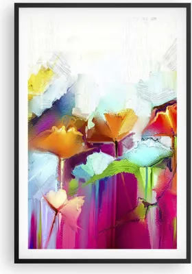 Produktbild von Gerahmtes Poster - Schwarzer Rahmen - Blumen Wiese Sommer - 61x91,5 cm - Wand Bild - Wanddeko - Wandbilder - Kunstposter - Wandposter - Bilderrahmen - Bilder - Kunstdruck - Wandbild - P2BPA61x91-4095
