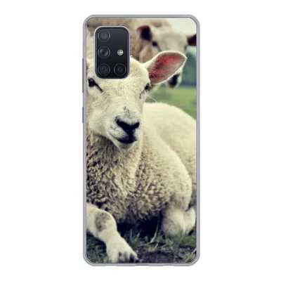 Produktbild von MuchoWow® Handyhülle Schutzhülle Hülle für Samsung Galaxy A51 5G Schaf - Lamm - Gras Silikon Softcase Handy Hülle - Abbildung