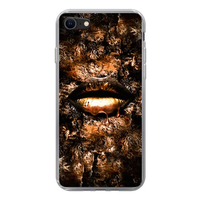 Produktbild von MuchoWow® Handyhülle Schutzhülle Hülle für iPhone 8 Frau - Lippen - Kupfer Silikon Softcase Handy Hülle - Schutzhaube