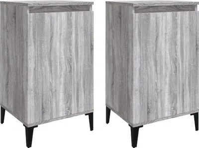 Produktbild von Nachttische 2 Stk. Grau Sonoma 40x35x70 cm Holzwerkstoff