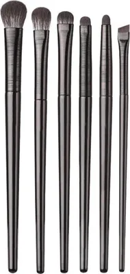 Produktbild von 6-teiliges Augen-Makeup-Pinsel-Set, Synthetikhaar, Schwarz