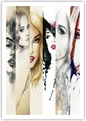Produktbild von Poster - Poster ohne Rahmen - Frauen Schönheit Dame Illustration - 70x100 cm - Wand Bild - Wanddeko - Wandbilder - Kunstposter - Wandposter - Bilder - Kunstdruck - Wandbild - P2XPA70x100-3012
