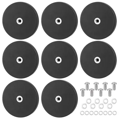 8 Gummimagnete, stark, rutschfest, Ø 43 mm, 10 kg Haftkraft