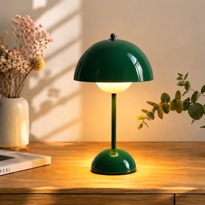 Produktbild von Kabellos Nachttischlampen,LED Tischlampe,Touch Dimmbare kuppelförmige Tischleuchte,3 Lichtfarben Pilzlampe,Schreibtischlampe,Dekotischlampe,Grün
