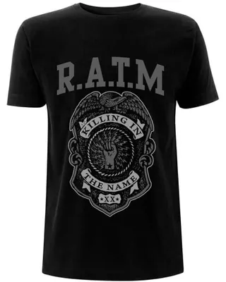 Produktbild von Rage Against The Machine Grey Police Badge Black M T-Shirt