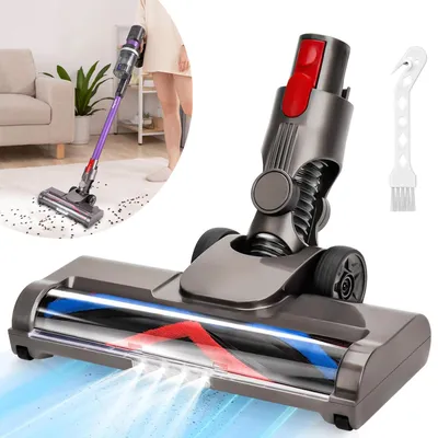 Produktbild von Bürste Kompatibel mit Dyson V7, V8, V10, V11, V15 Staubsauger, Ersatzbürste mit 4-LED Scheinwerfern, Bodendüse für Hartböden und Teppich