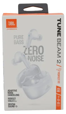 Zdjęcie produktu dla JBL Tune Beam 2, Bezprzewodowy, Muzyka/dzień powszedni, 20 - 20000 Hz, 52,4 g, Zestaw słuchawkowy, Biały