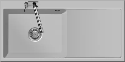 Produktbild von Flächenbündige Spüle MERA 100 SL F Alu Becken links mit Handbetätigung