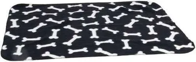 Produktbild von Karlie - Fleecedecke Mit Knochen Motiv Schwarz, 100X70Cm, 1030689