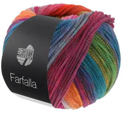 Produktbild von Lana Grossa - Farfalla 0012 dunkelblau türkis grau dunkelgrün grün orange koralle fuchsia bordeaux hellgrün lachs
