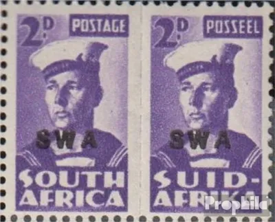 Produktbild von Briefmarken Namibia - Südwestafrika 1942 Mi 236b-237b waagerechtes Paar postfrisch Rüstungsbilder