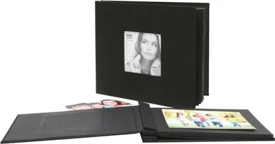 Produktbild von Deknudt Schraubenalbum A66DH240SI Leineneinband schwarz 30x30 cm