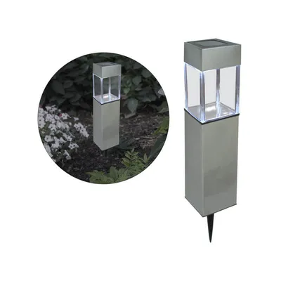 Immagine prodotto di Alma Garden LED luce solare da giardino torce da giardino luce da giardino. Luci da sentiero con sensore crepuscolare per esterni, argento