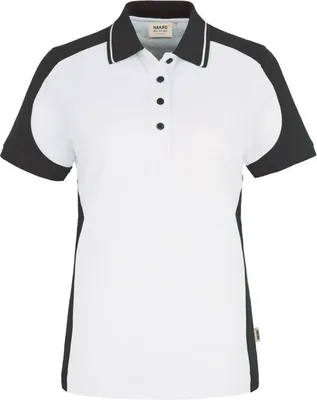 Produktbild von HAKRO Damen Poloshirt Contrast Mikralinar® 239, weiß/anthrazit, XS