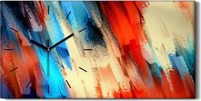 Produktbild von Dekor Leinwand Uhr Wandbilder Geräuschlos Kunstdruck 60x30 Abstrakte Malerei - schwarze Hände