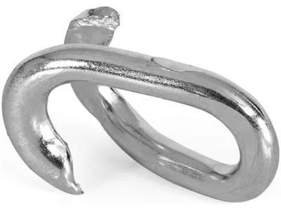 Produktbild von Not-/Verbindungsglied für Absperrketten, Stahl, Silber, 42x26x6 mm