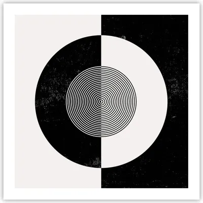 Produktbild von Poster - Poster ohne Rahmen - Abstraktion Rad Schwarz und Weiß - 60x60 cm - Wand Bild - Wanddeko - Wandbilder - Kunstposter - Wandposter - Bilder - Kunstdruck - Wandbild - P2XAC60x60-4316