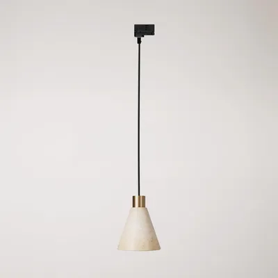 Immagine prodotto di Creative Cables - Lampada a sospensione per binari con paralume conico in legno -lampadina non inclusa