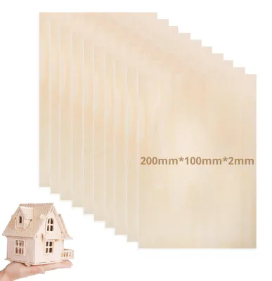 Productafbeelding van 10 stuks 2 mm multiplex, balsahout 20x10cm, voor knutselwerk