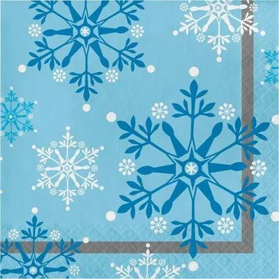Papierservietten Schneeflocken, 20 Stück, 33 cm