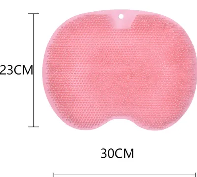 Produktbild von Rutschfestes Silikon Massagepad, Rückenschrubber, Foot Scrubber Bath Duschbürste,(Rosa)