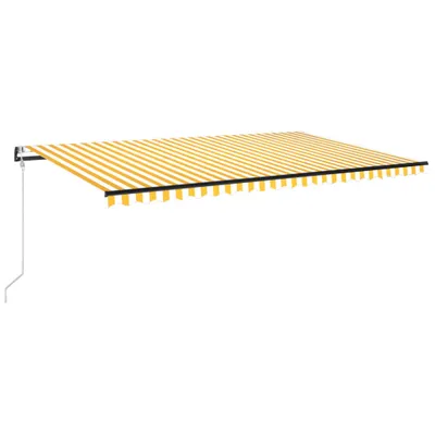 Image de vidaXL Store automatique rétractable 500x350 cm jaune et blanc