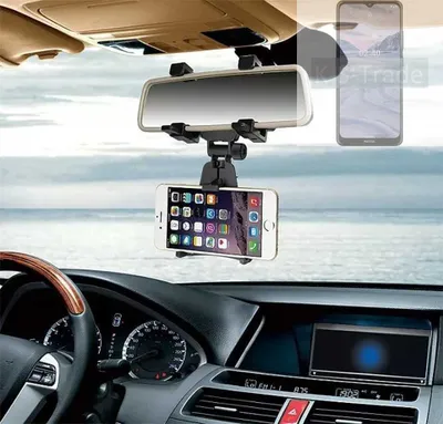 Produktbild von K-S-Trade Smartphone Halterung kompatibel mit Nokia 2.4 Rückspiegel Halterung schwarz Auto Halterung KFZ Halter