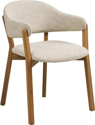 Immagine prodotto di Sedia da pranzo Bera con braccioli in rovere, beige.