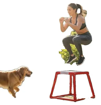 Imagen del producto de Caja para saltos pliométricos, superficie antideslizante, uso versátil para entrenamiento, color rojo