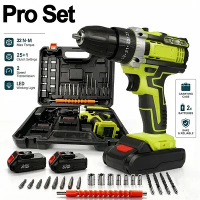 Obrázek produktu pro Akumulátorová vrtačka/šroubovák - 18V - 2 rychlosti - Kompaktní, mini provedení - Lithium-iontová baterie - 2 baterie - C Pro