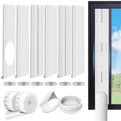 Fensterabdichtungsset für mobile Klimaanlage, 43–225 cm, für Schläuche 13/15 cm