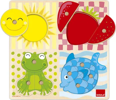 Zdjęcie produktu dla Holzpuzzle 4 Farben, 10 Teile