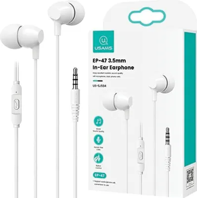 Obrázek produktu pro Stereofonní sluchátka Usams Ep-47 3,5 mm bílá/bílá 1,2 M Hsep4702 (Us-Sj594)