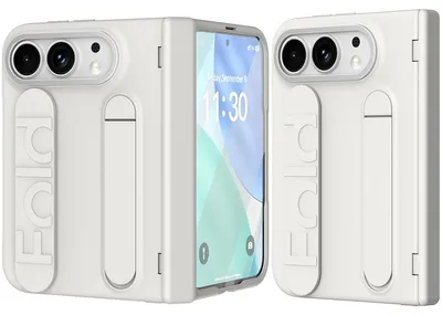 Produktbild von Hülle für Apple iPhone Duo Armbandtasche mit Scharnierschutz, Eingebautem Displayschutz, Griff, Ständer Handyhülle Weiß