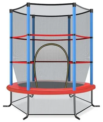 Obrázek produktu pro Trampolína do zahrady s bezpečnostní sítí, průměr 165 cm, vhodná pro použití uvnitř i venku