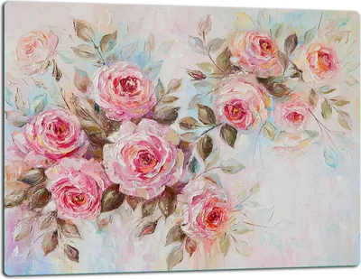 Produktbild von Glasschneidebrett Herdabdeckplatte Glaskeramikkochfeld Universal 52x40 cm Rose