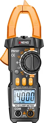 Obrázek produktu pro ANENG PN107 Digitální klešťový měřič, CAT II, 600 V střídavého napětí, multimetr, 4000 počítadel, ampérmetr, měří AC/DC proud, střídavé napětí, odpor, kondenzátor, diody, elektrické nářadí, bezkontaktní detekce napětí
