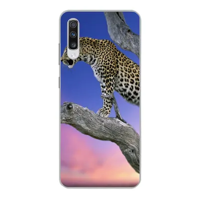 Produktbild von MuchoWow® Handyhülle Schutzhülle Hülle für Samsung Galaxy A70 Leopard - Baum - Zweig Silikon Softcase Handy Hülle - Schutzhaube