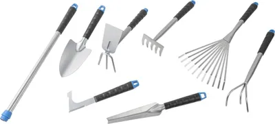 Produktbild von HI 8-tlg. Gartenwerkzeug-Set Silbern Metall