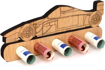 Productafbeelding van Houten verjaardagscadeau - Cadeau voor racers - Raceauto geldgeschenk - Geschenken van hout