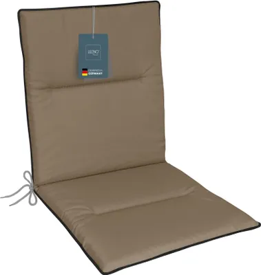 Produktbild von LILENO HOME Gartenstuhl Auflagen als [1er Set - Niedriglehner] in Sand + Keder Grau - bequeme Liegen als Sitzauflagen für Gartenmöbel - Stuhlkissen für Gartenstühle und Klappstühle